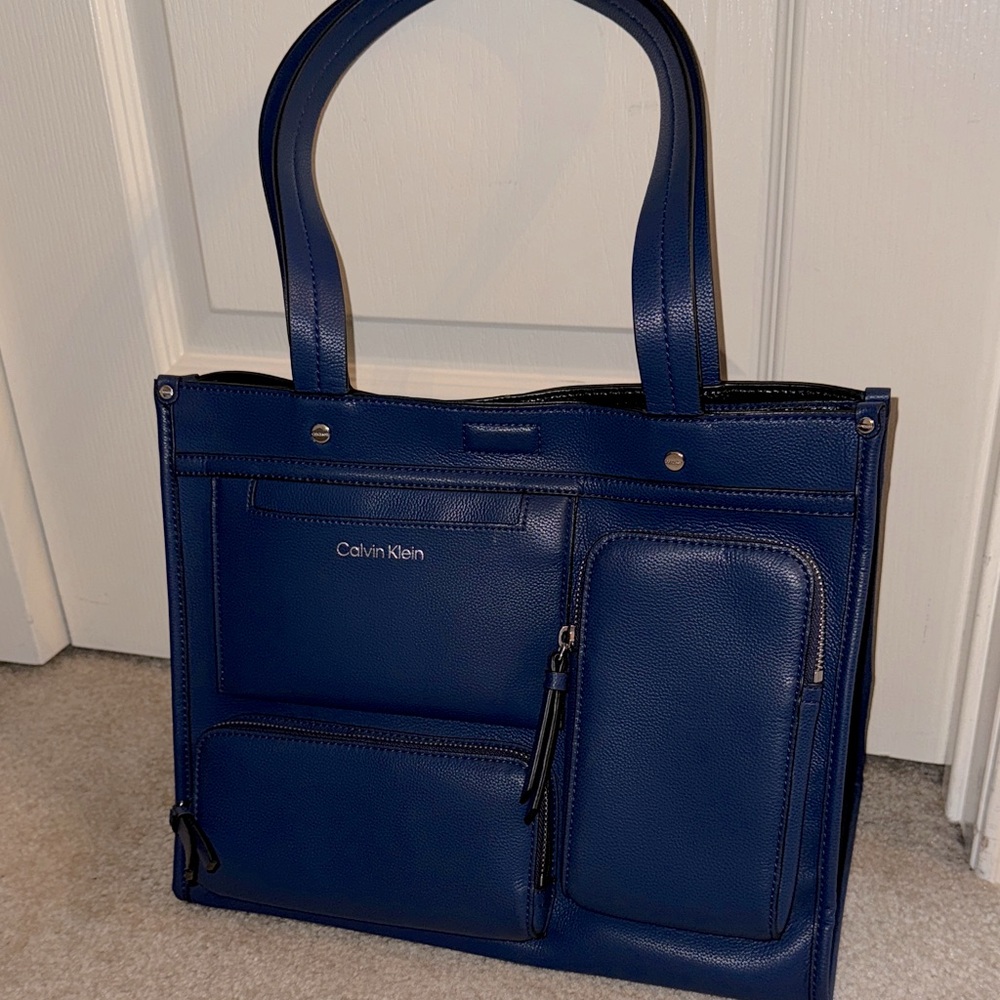 CALVIN KLEIN Navy Work Tote